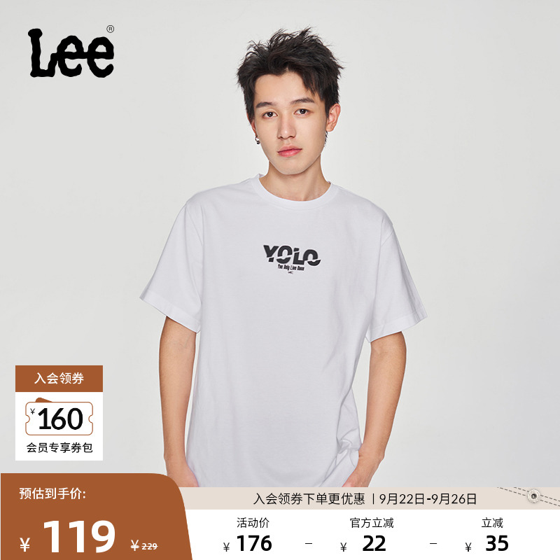Lee印花Logo男短袖T恤