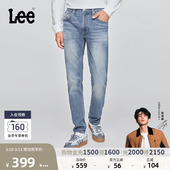 中蓝色男牛仔裤 Lee舒适中腰锥形五袋款 潮流A08781 张凌赫代言