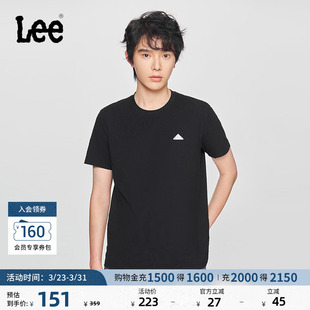 圆领三角Logo男短袖 经典 T恤休闲潮LMT010014K99 标准版 Lee商场同款