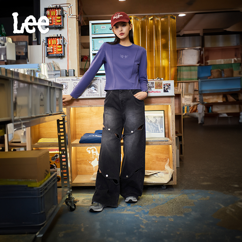 Lee宽松阔腿女士牛仔裤