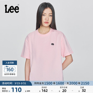 T恤显瘦LWT0098724LE Crew像素徽标设计粉色女短袖 Lee舒适版 圆领X