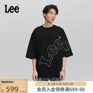 T恤LMT007462203 舒适圆领大Logo黑色男短袖 24春夏新品 Lee商场同款