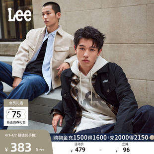 Lee舒适版 骑士夹克外套休闲潮流LMT0090222RZ Y2K翻领男尼龙长袖