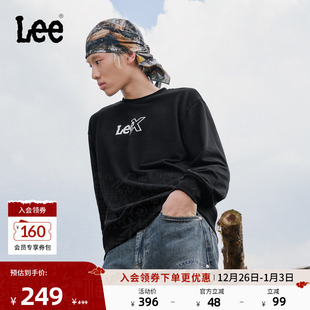 卫衣休闲潮LMT010840204 圆领印花Logo男长袖 Lee25秋冬新品 舒适版