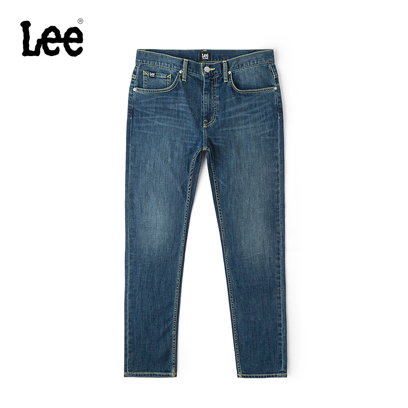Lee标准锥形中深蓝男牛仔裤