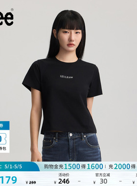 Lee26春夏新品舒适版圆领Logo印花图案女短袖T恤潮流LWT0122394LE