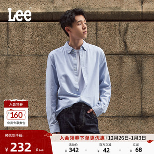休闲潮流LMT009028T12 衬衫 Lee标准版 日常简约翻领小Logo男长袖