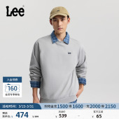长袖 圆领刺绣小Logo设计男士 卫衣休闲休闲潮流 舒适版 Lee商场同款