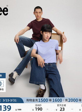 Lee标准版圆领经典小Logo男女同款短袖T恤休闲潮流LUT0053984LE