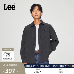 衬衫 保暖休闲LMT009030206 仿羊毛Logo织标深灰色男长袖 Lee宽松版