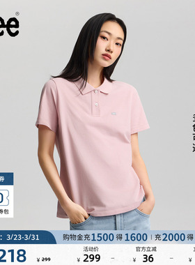 Lee26春夏新品标准版翻领小徽标Logo女短袖polo衫潮LWT012191205