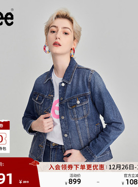 Lee商场同款标准版复古中蓝色洗水女牛仔夹克外套潮LWT0067085PN