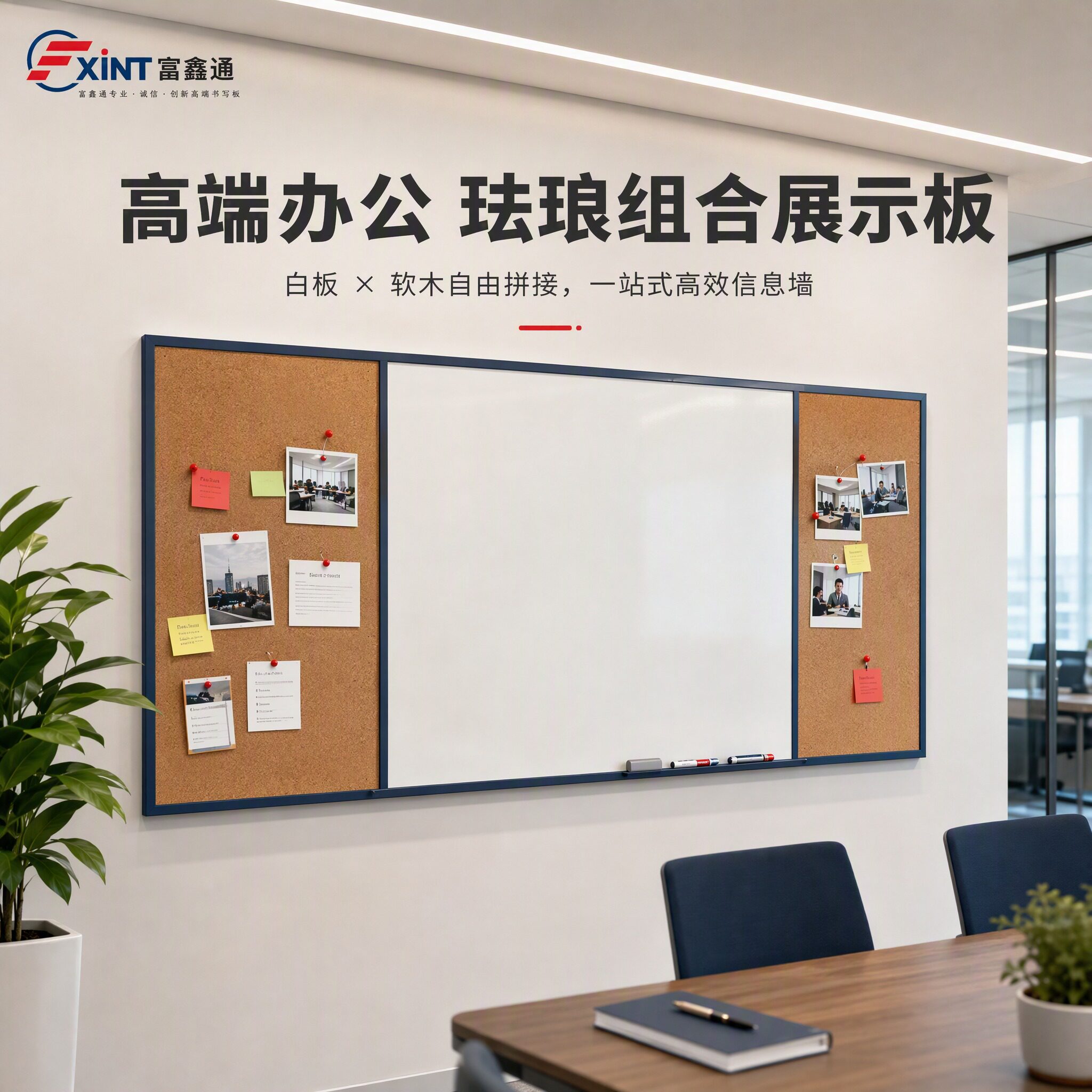 富鑫通企业学校磁吸书写珐琅白板
