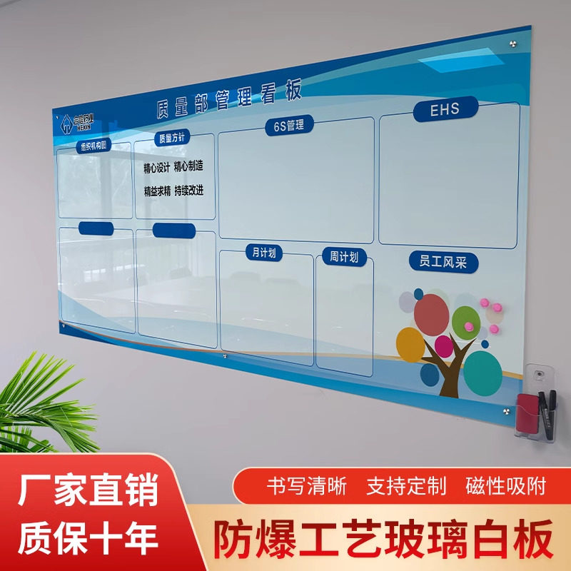 富鑫通钢化玻璃白板表格公告宣传