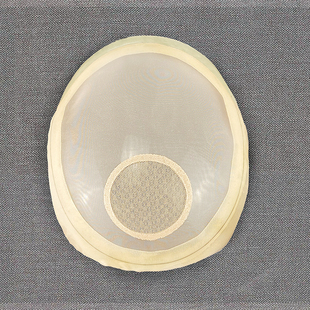 头顶自然逼真全手织递针头旋生物头皮假发片用圆形发网假发材料