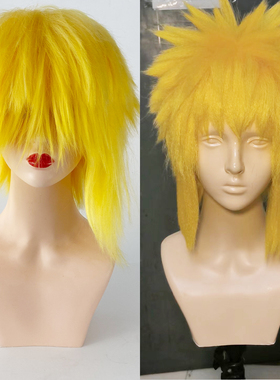 Cosplay火影忍者风波水门假发黄色毛坯假毛造型漫展动漫假发头套