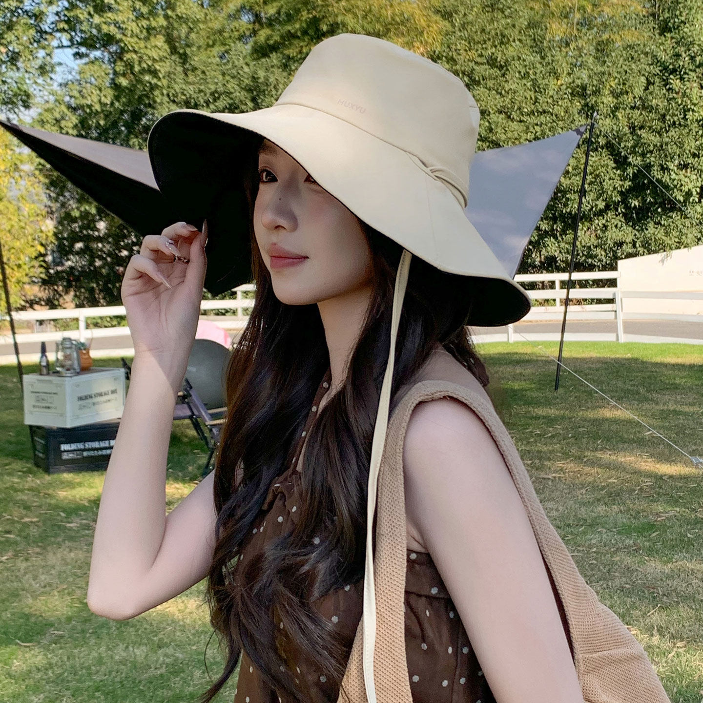 2026新款黑胶防晒帽子女夏季防紫外线大帽檐渔夫帽户外遮阳太阳帽