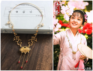 元宵灯会春天项圈汉服古风璎珞小戏骨红楼梦宝钗同款古装配饰女童