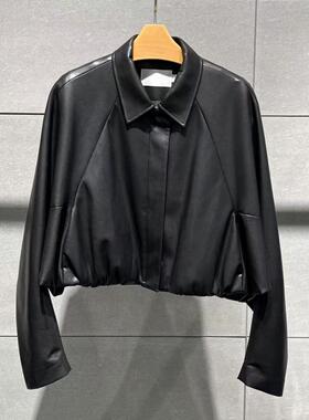 2025春季新款商场同款黑色短款PU皮柔软皮衣外套女上衣5G2110651