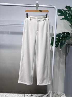 MM麦麦家2025秋冬新款绵羊毛直筒阔腿醋纤休闲裤女长裤5GA352813