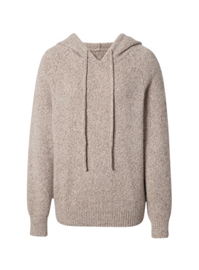 MM麦麦2025秋冬新款休闲连帽米驼色山羊绒针织衫毛衣女5GA134081Q