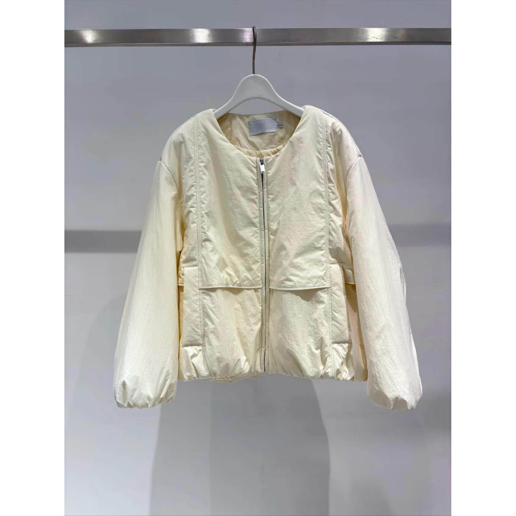 MM麦麦2025秋冬新款米白色宽松休闲棉衣棉服外套女上衣4GA182191Q