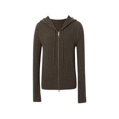 连帽拉链羊毛衫针织开衫女上衣女