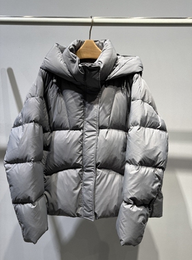 MM麦麦2025冬季新款休闲面包服短款连帽白鸭绒羽绒服女5FA280781