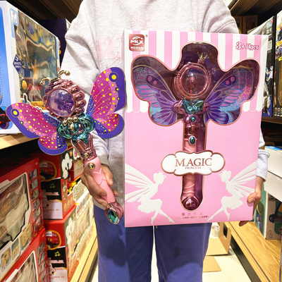 女孩魔法棒带翅膀变身器声光手棒