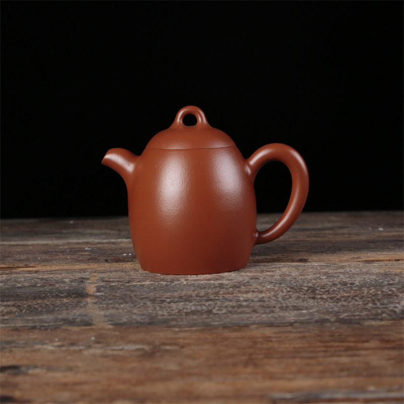 潮州张奕培朱泥手拉壶 全手工紫砂泡茶壶 潮汕小品秦权纯手工冲罐