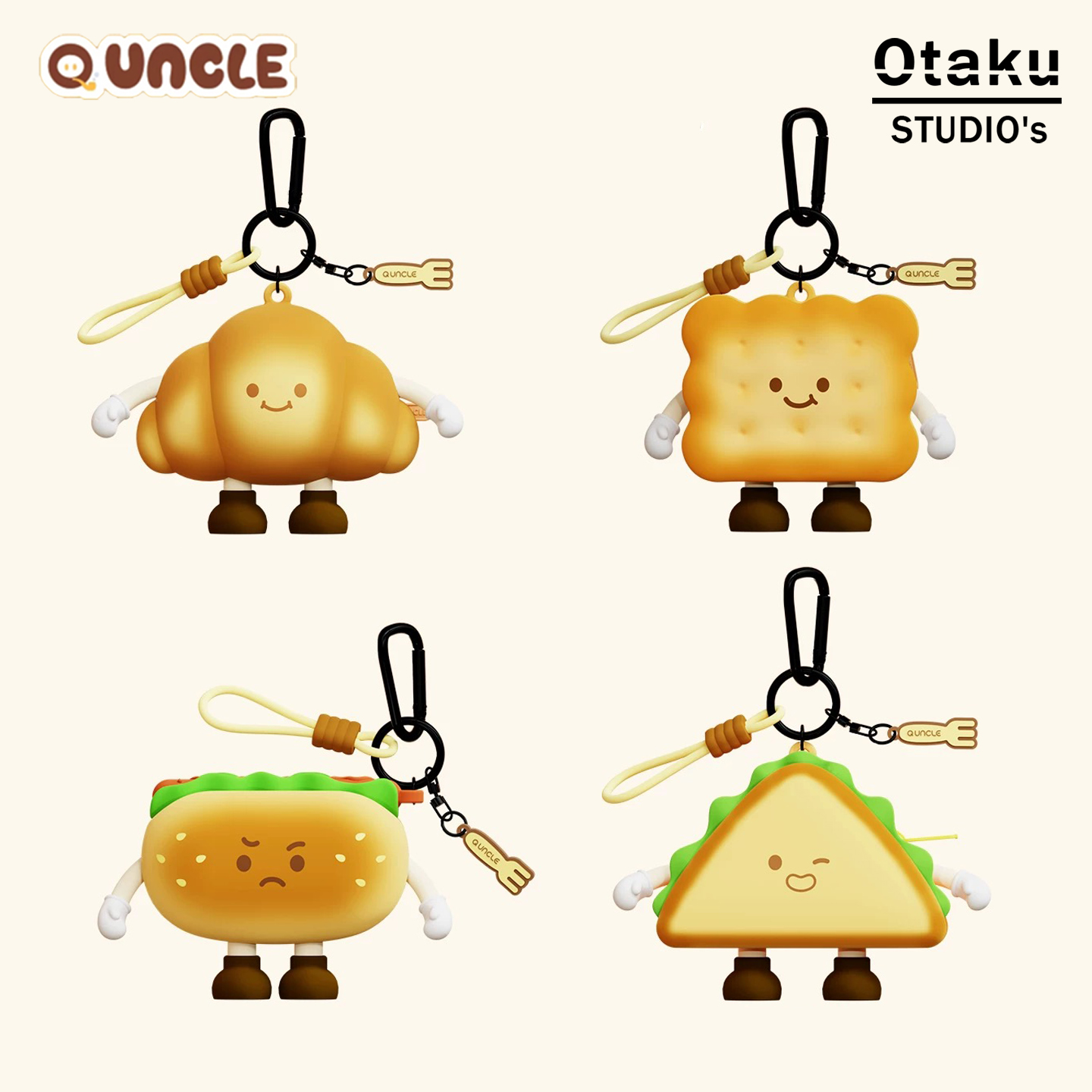 Q版大叔下午茶零钱包挂件女卡通蓝牙耳机迷你收纳包儿童钥匙包萌