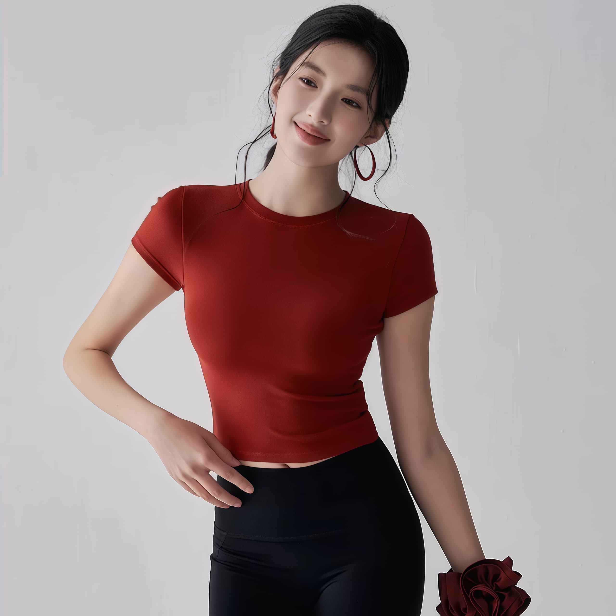 LULU HZWEVOE多巴胺亮色瑜伽服上衣女普拉提健身t恤运动速干短袖