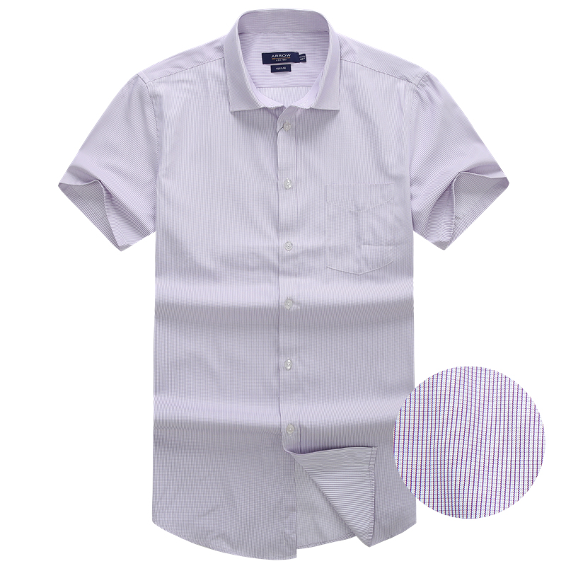 专柜正品arrow衬衫美国箭牌衬衫纯棉短袖男士免烫衬衫包邮