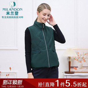 棉马甲纯色马夹保暖外套女 时尚 米兰登中老年妈妈装 2025年秋冬新款