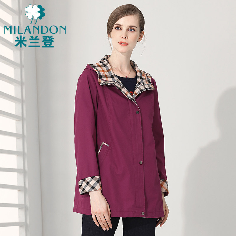 米兰登中老年女装妈妈装2020新款秋装中长款外套风衣洋气WK3F0004
