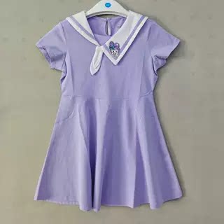 361°女童海军领连衣裙新品2026夏秋小童棉质运动连身裙K62624404
