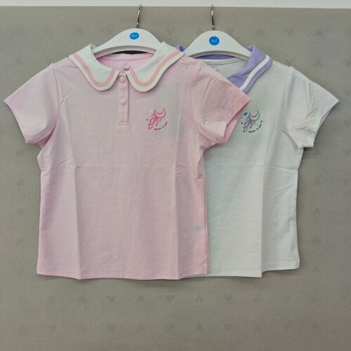 361°女童百搭休闲短袖2026夏季新款翻领POLO娃娃领T恤K62624212