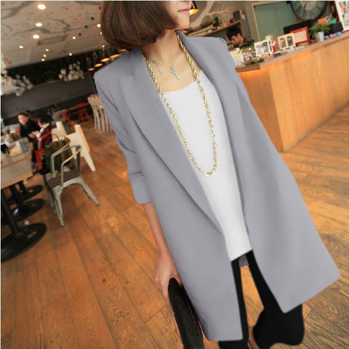 浅灰色薄款西服女2025夏季