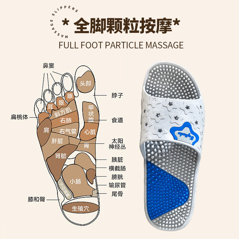 按摩拖鞋软刺穴位脚底按摩颗粒男居家用情侣夏季女防滑踩屎感足底