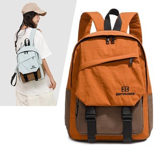 好质量森系水洗布旅游行双肩背包女中款书包2025新款北南森云拼色
