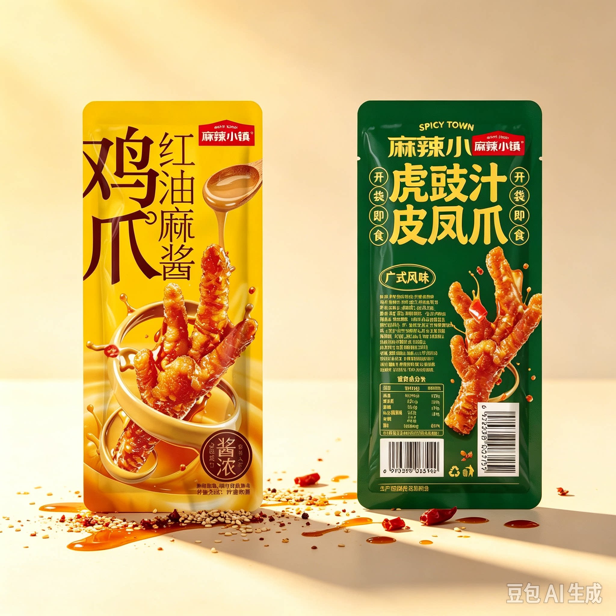 【麻辣小镇-虎皮凤爪】卤香香辣混合口味散装称重即食休闲零食