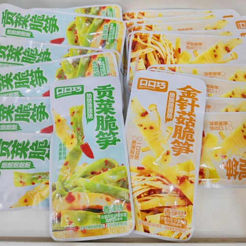 口口巧贡菜脆笋金针菇脆笋香辣味开袋即食休闲零食