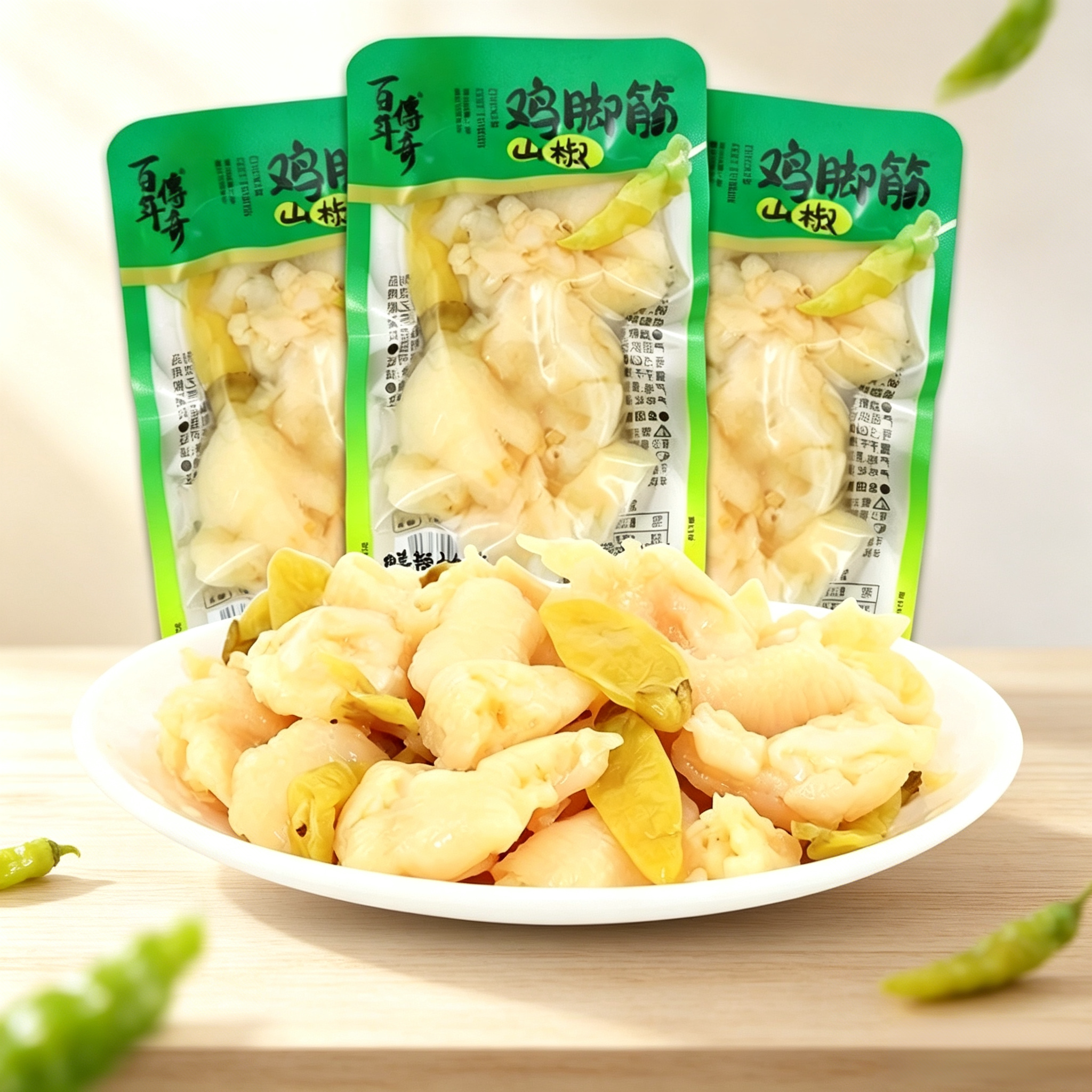百年传奇山椒鸡脚筋泡椒凤爪小吃酸辣小包装解馋休闲零食鸡爪即食