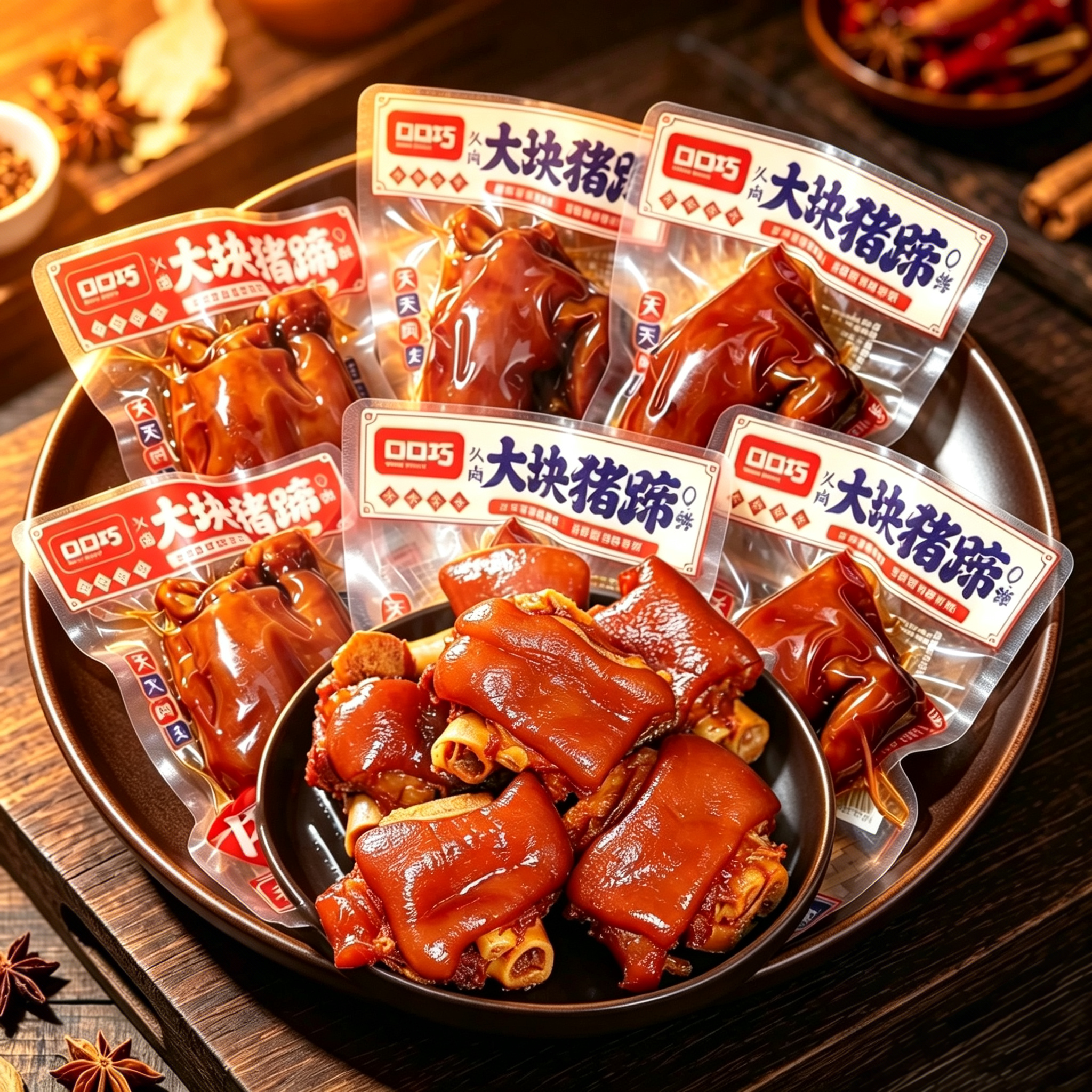 口口巧猪蹄熟食香辣猪脚酱肘子开袋即食网红卤味零食小吃散装