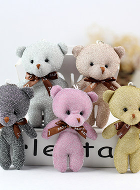 领结亮丝泰迪熊连体小娃娃礼物品