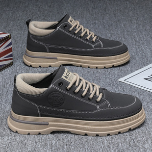 透气工装 新款 鞋 子男士 男 马丁靴男鞋 潮流百搭厚底运动休闲板鞋 春季