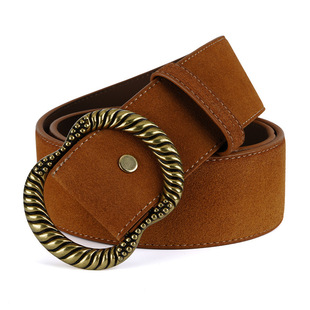 belt复古腰带牛仔裤 女士皮带 二层牛皮女宽腰带连衣裙百搭潮流时尚