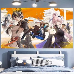 明日方舟背景布动漫墙布挂画挂毯床头布艺装饰二次元卡通个性挂布