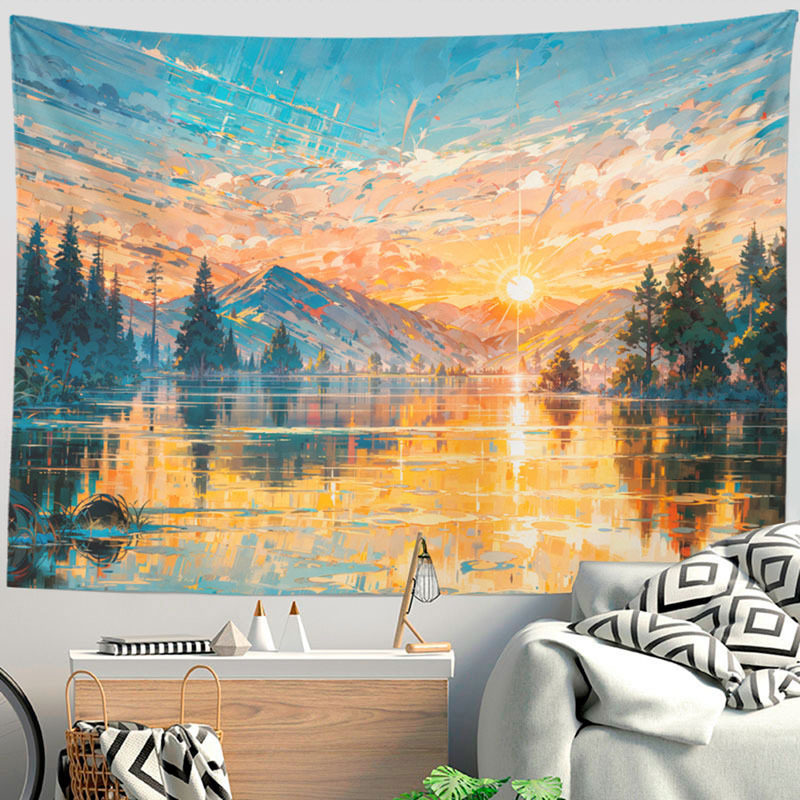 插画治愈INS背景布卧室床头氛围感挂布改造房间宿舍墙面装饰挂毯,居家布艺,挂毯/壁毯,淘宝优惠券,粉丝福利购,淘宝优惠卷