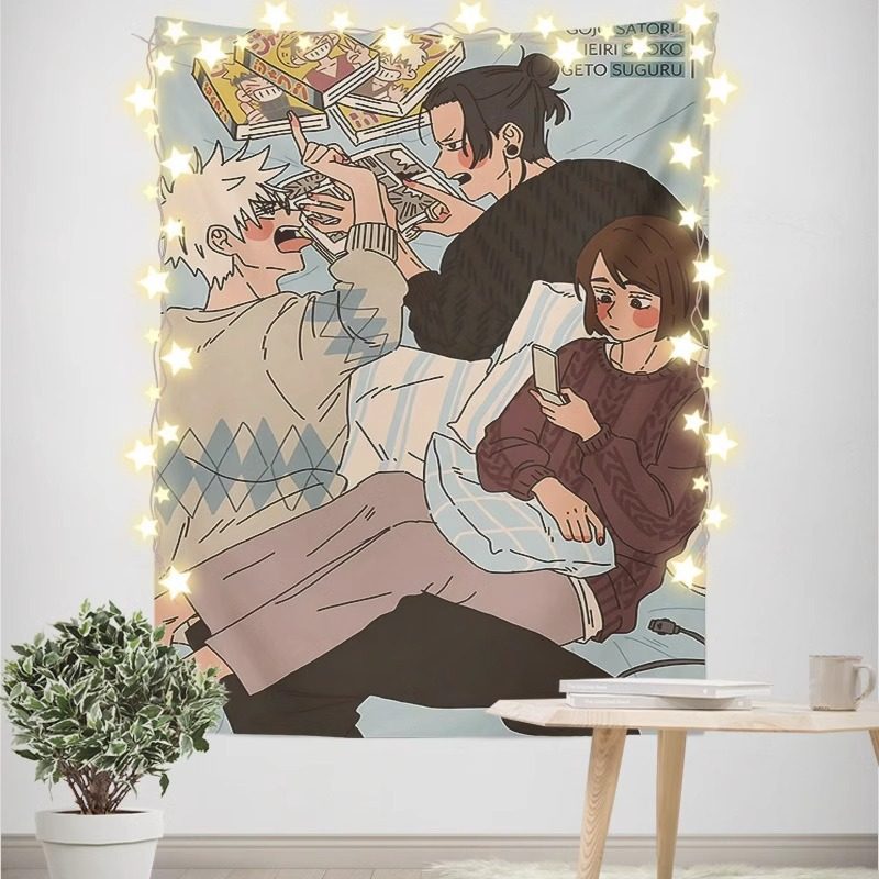 术回战竖版复古海报网红墙面挂布背景布学生宿舍卧室床头装饰布,居家布艺,挂毯/壁毯,淘宝优惠券,粉丝福利购,淘宝优惠卷